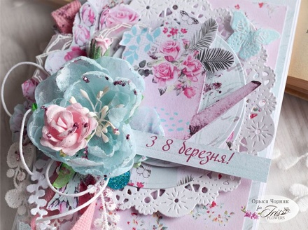 Набор цветов Royalty flowers Голубой микс, ТМ Iris, 8 шт