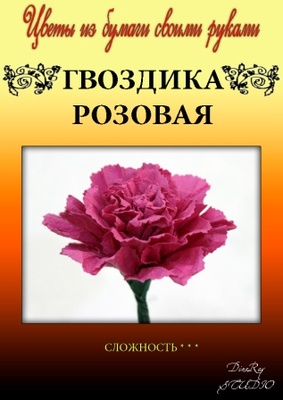 Набор тутовой бумаги для создания цветов - гвоздика розовая