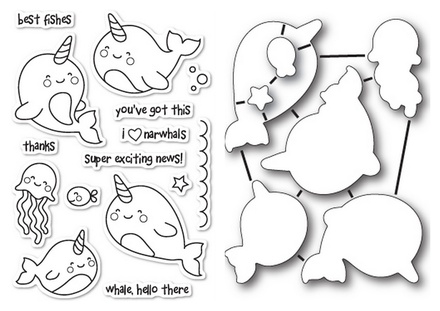 Набор ножей и штампов от Poppystamps - I'm a Narwhal
