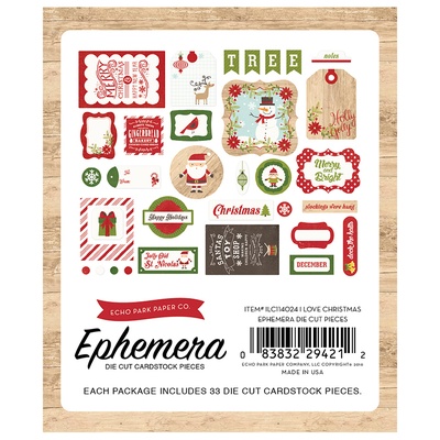 Высечки от Echo Park - I Love Christmas Ephemera Pack