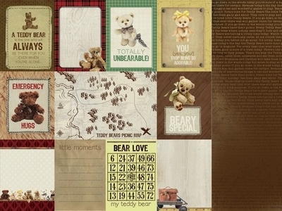 Лист скрапбумаги от Kaisercraft - Teddy Bears Picnic Collection- Bear Love, двустронний, 30х30 см