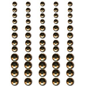 Половинки кристаллов на клеевой основе Queen & Co - Rhinestones Peach, 60 штук