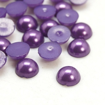 Полужемчужинки BlueViolet, 4x2мм, цвет сиреневый, 50 шт.