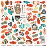 Лист односторонней бумаги для вырезания от Scrapmir - Цветы - Funny Friends, 30x30 см