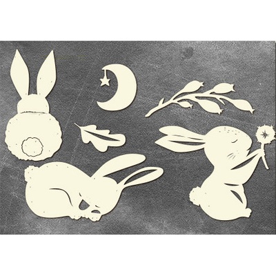 Набір чипбордів Sweet bunny 10х15 см #707, колір молочний, ТМ Фабрика декору