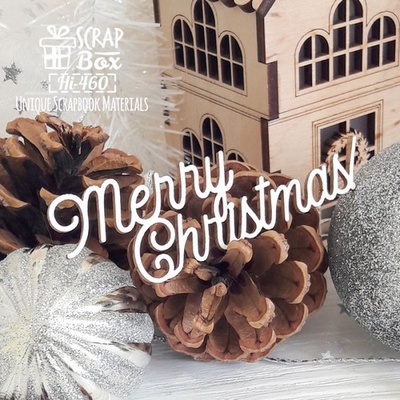 Чипборд ScrapBox - Надпись Merry Christmas! Hi-460