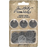 Набор металлических украшений Tim Holtz - Idea-Ology Metal Typed Tokens, 18 штук, фразы