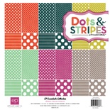 Набор бумаги от Echo Park "Dots & Stripes – Jewels", 30х30, 12 листов
