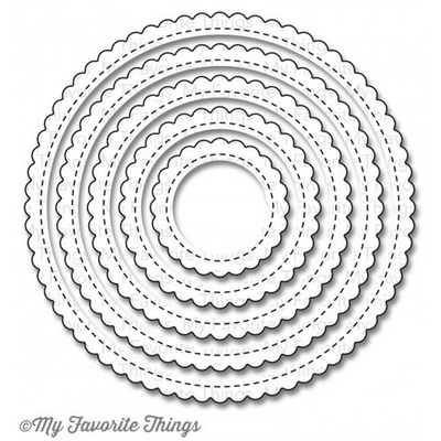 Лезвие My Favorite Things - Die-namics Stitched Mini Scallop Circle STAX, 5 шт.