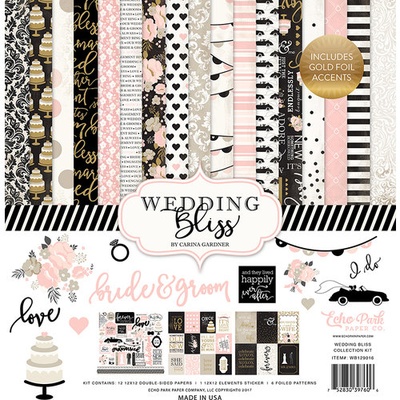 Набор бумаги от Echo Park -  Wedding Bliss, 30х30 см