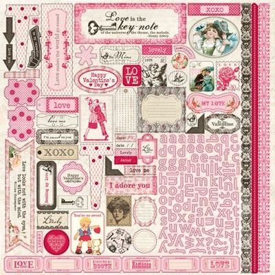 Наклейки Authentique - Lovely - Details Stickers, 30х30 см