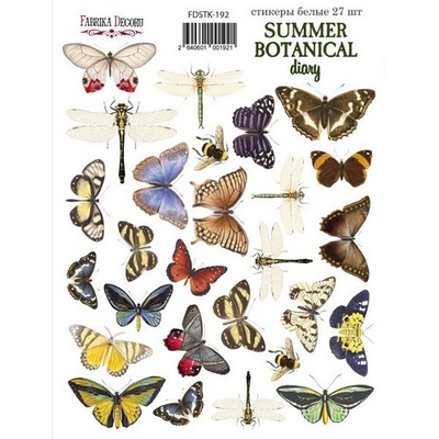 Набор наклеек (стикеров) 27 шт Summer botanical diary 192, ТМ Фабрика Декора