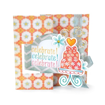 Лезвия и штампы Sizzix - Framelits Die Set w/Stamps - Birthday Cake, 12 шт.