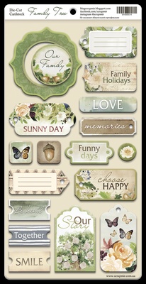 Чипборд для скрапбукинга 18шт от Scrapmir Family Tree (ENG)