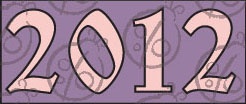 Чипборд Надпись "2012", №1.