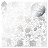 Ацетатний аркуш з фольгуванням Silver Peony Passion 30,5х30,5см, ТМ Фабрика Декору