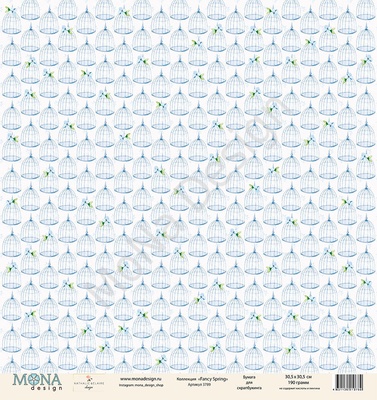 Лист односторонней бумаги от Mona Design - "Fancy Spring", 30,5х30,5см