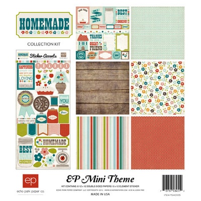 Набор двусторонней бумаги от Echo Park - Homemade Mini Theme, 6+1 лист,  30х30 см
