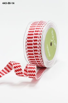 Лента Red/White, цвет красный/белый, ширина 1,6 см, длина 90 см