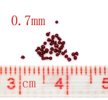 Микробисер  0.7мм, красный, 100 г, 1 шт.