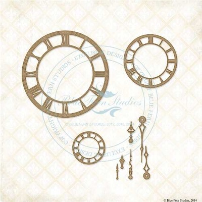 Чипборд Blue Fern Studios - Roman Clock Set - Small