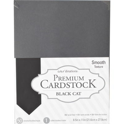 Набор кардстока DCWV Core'dinations Value Pack Smooth Cardstock, Black Cat, 21.6х27.9 см, 50 листов, черный