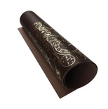 Отрез кожзама с тиснением  золотой фольгой Golden Clocks Chocolate 50 х 25 см, ТМ Фабрика Декора