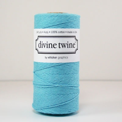 Хлопковый шнур от Divine Twine - Blue Solid, 1 мм, цвет голубой, 1м