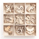 Набор деревянных украшений dpCraft (Dalprint) - Wedding, 45 шт.