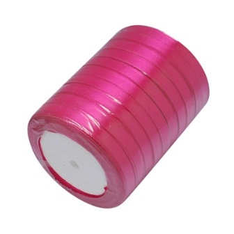Ленточка атласная  Fuchsia, 10мм, цвет фуксия, 90 см