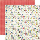 Лист двусторонней скрапбумаги Alphabet, Paper & Glue, Echo Park, 30х30 см