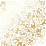 Аркуш одностороннього паперу з фольгуванням, дизайн Golden Winterberries White, 30,5см х 30,5см, ТМ Фабрика Декору
