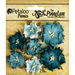 Набор объемных цветов (диких роз) Petaloo - Penny Lane Mini Wild Roses x7 - Teal