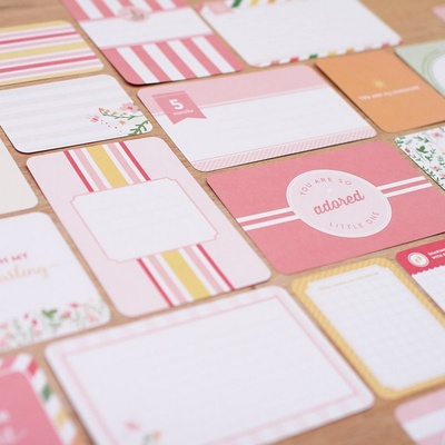 Набор карточек Project Life by Becky Higgins - Core Kit - Baby Girl, 616 штук