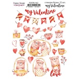 Набор наклеек (стикеров) 22 шт My Valentine #162, ТМ Фабрика Декора