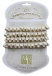 Ленточка от Melissa Frances - Pleated Satin Ribbon - Cream, цвет бежевый, длина 90 см, 1 шт.