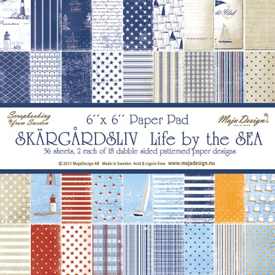 Набор бумаги для скрапбукинга от Maja Design - Life by the Sea PAPER PAD, 15х15 см, 36 листов