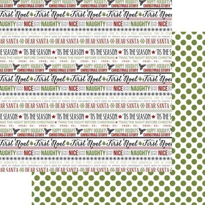 Лист двусторонней бумаги Teresa Collins - Candy Cane Lane - Word Art, размер 30х30 см