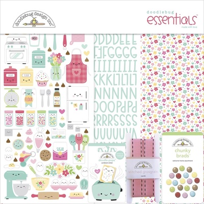 Набор бумаги и декора Doodlebug Essentials Page Kit - Made With Love