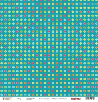 Бумага для скрапбукинга от ScrapBerry's - Басик -Рыбалка, 30,5х30,5 см, 190 гр/м, двусторонняя, 1 лист