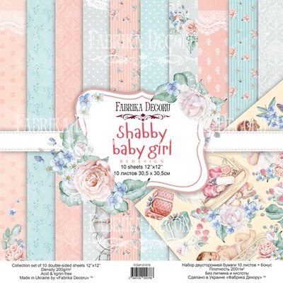 Набор скрапбумаги Shabby baby girl redesign 30,5x30,5см, ТМ Фабрика Декора