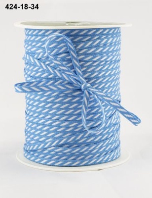 Лента Solid/Diagonal Stripes, цвет голубой/белый, ширина 3 мм, длина 90 см