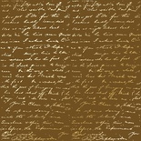Аркуш одностороннього паперу з фольгуванням, дизайн Golden Text Milk chocolate, 30,5см х 30,5см, ТМ Фабрика Декору