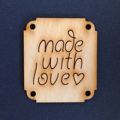 Деревянная фигурка WOOD-062 - Made with Love 1, 1 штука