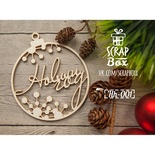Чипборд ScrapBox - Елочная играшка с надписью Новый год Hh-001