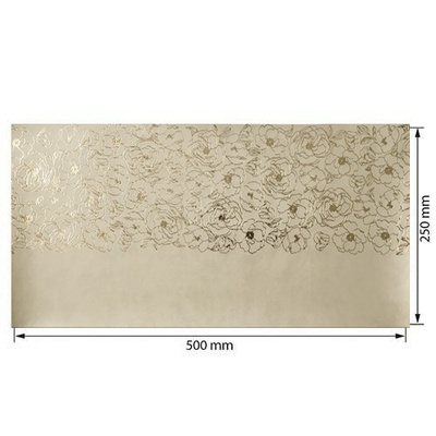 Отрез кожзама с тиснением  золотой фольгой Golden Pion Beige 50 х 25 см, ТМ Фабрика Декора