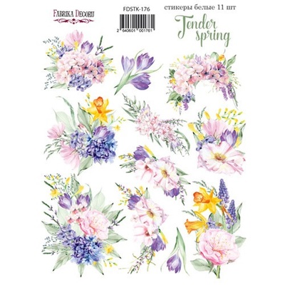 Набор наклеек (стикеров) 11 шт Tender spring  176, ТМ Фабрика Декора