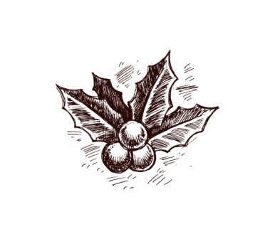 Акриловый штамп Christmas Stamp SR030 Остролист, размер 3,1 * 2,5 см