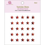 Кристаллы на клеевой основе Queen & Co - Twinkle Self-Adhesive Embellishments Stars/Red