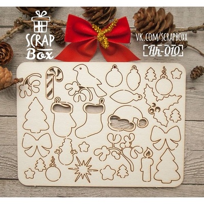 Чипборд ScrapBox - Набор новогодний Hh-010